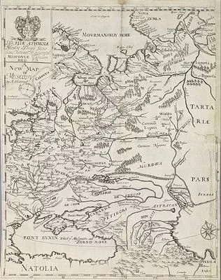(П) Новая точная карта Московии. Из Атласа А. Олеариуса. [Relation du Voyage D’Adam Olearius en ...