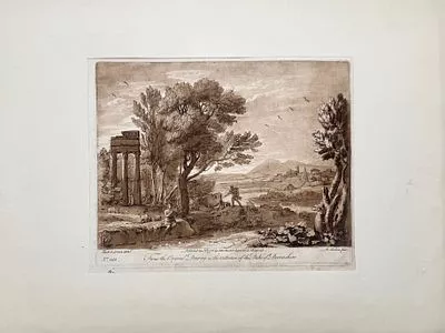 (М) Гравер Ричард Ирлом (1743-1822) с оригинала Клода Лоррена (1600-1682) - Мифологический ...