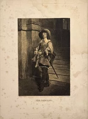 (М) С оригинала Мейссонье, Жан Луи Эрнеста (1815-1891) - Кавалер. XIX в. Бумага, офорт. 31 х 22,8 см
