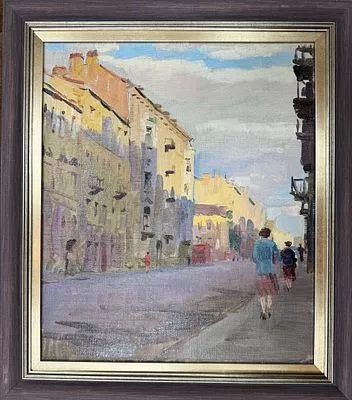 (П) Шмит Александр Владимирович (1911 -1987) - Большая Подъяческая улица. 1956 г. Холст, масло. ...