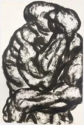 (М) Чубаров Евгений Иосифович (1934-2012) - Фигура с кулаком. 1980-е гг. Бумага, тушь. 37 х 25 ...