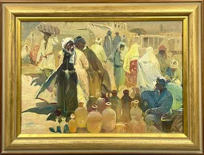 (П) Брынских Борис Александрович (1924-1998) Базар под Бухарой, 1960 г.