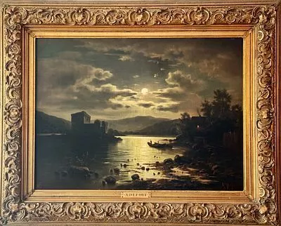 (П) * Дефорт А. (Карл Теодор Вагнер, 1856-1921) - Лунная ночь. XIX в. Холст, масло. 96 х 72 см