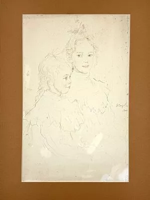 (П) Серов Валентин Александрович (1865 - 1911) Портрет дочерей Боткина (1900 г.). 1920-е гг.