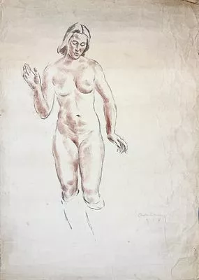 (П) [Без резерва] Неизвестный художник Обнаженная. 1918 г.