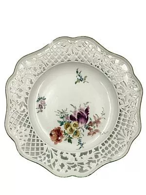 (П) Тарелка декоративная, Клеймо Мейсен Марколини, до 1780 г. д 26 см