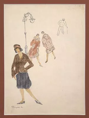 Богородский Федор Семенович (1895-1959) - Девушки в Париже. 31 х 22,5 см Богородский Федор ...