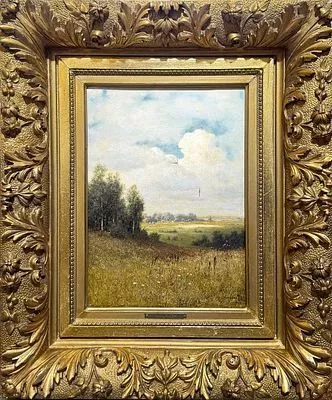 (М) Кондратенко Гавриил Павлович (1854-1924) - Летний пейзаж. 1878 г. Холст, масло. 31 х 22,7 ...