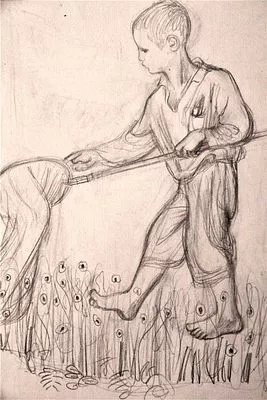 [Круг Лебедева] Пахомов Алексей Федорович (1900—1973) - Вырица. 1920-е гг. Бумага, карандаш 30 ...