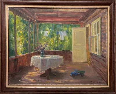 (М) Грицай Алексей Михайлович (1914-1998) - Веранда. 1973 г. Холст, масло. 70 х 90 см ...