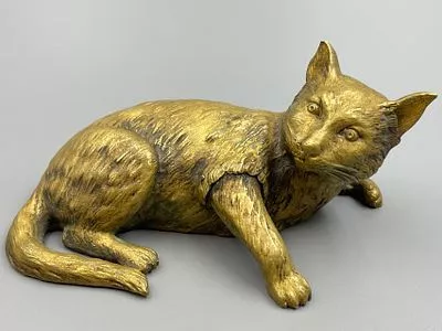 (П) Зажим для бумаг с пружинным механизмом. "Кот лежит". Кон. XIX — нач. XX вв.
