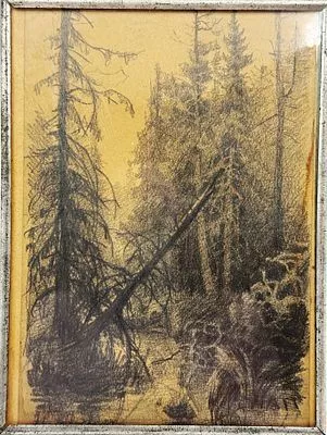 (П) [Приписывается] Денисов-Уральский Алексей Кузьмич (1864-1926) - Лесной пейзаж. Начало XX в. ...