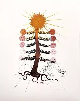 (П) Дали Сальвадор (1904-1989) - "Близнецы Луны". 1979 г. Бумага, литография. 41 × 32 см Сертификат.
