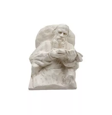 (П) Гинзбург. Лукин - формовщик. - Бюст Л. Н. Толстого. Бисквит. в - 12 см