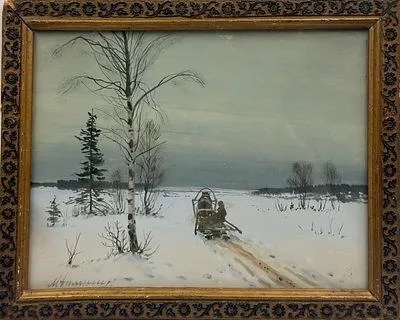 (П) Балунин Михаил Абрамович (1875 - 1938) На дровнях. Начало XX в.