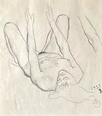 [Мир Искусства] Замирайло Виктор Дмитриевич (1868-1939) - Обнаженная. 1925. Бумага, бумага, ...