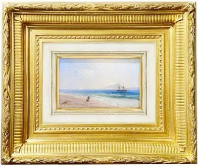 (М) Айвазовский Иван Константинович (1817-1900) - Парусник у берега. 1877 г. Дерево, масло. ...