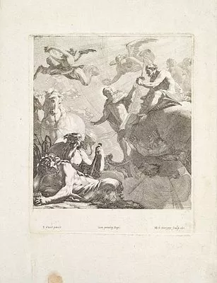 (П) Дориньи Микаэль (1616-1665) - гравер, Симон Вуэ (1590-1649) - художник - Юпитер и Фаэтон. ...