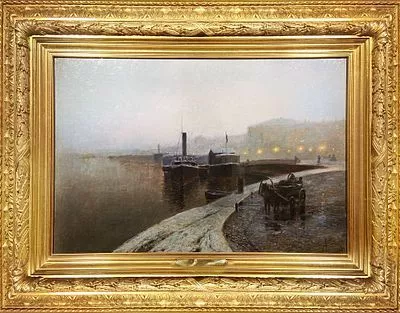 (М) [ТОП-ЛОТ] Ендогуров Иван Иванович (1861-1898) Набережная в Петербурге. Конец XIX в.