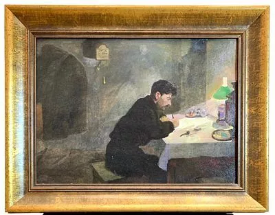 (П) * Бучкин Петр Дмитриевич (1886-1965) - И.В. Сталин пишет наказ рабочему депутату. 1937 г. ...