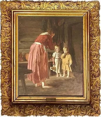 (П) [ТОП-ЛОТ] Лемох Карл (Кирилл) Викентьевич (1841-1910) - Крестьянские дети. 1890-е гг. ...