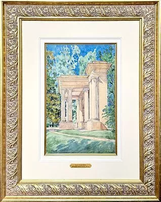 (М) Лансере Николай Евгеньевич (1879-1942) - Гатчина. Портал маска перед березовым домиком. ...