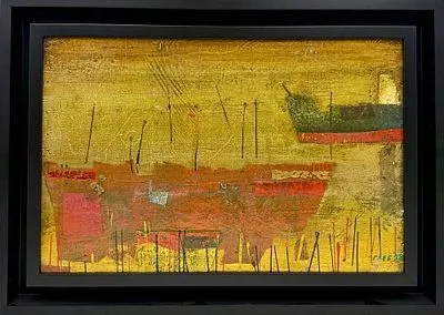 (П) Богомолов Глеб Сергеевич (1933-2016) - Композиция. 1998 г. Холст, смешанная техника. 38 х ...