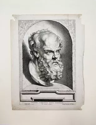 (П) [По рисунку Рубенса П.] Понтиус Паулюс (1603-1658) - Сократ. 1638 г. Бумага, гравюра ...