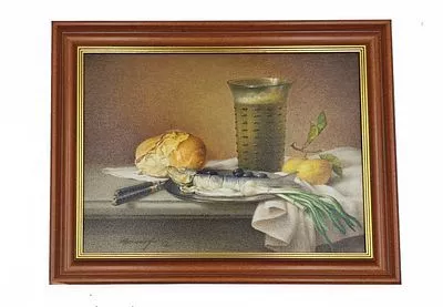 (П) Волков Владимир Васильевич (1948 г.р.) - Закуска. 2010-е гг. Холст, масло. 32 х 43 см. ...