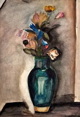 [Мир Искусства] Карев Алексей Еремеевич (1879-1942) - Натюрморт с цветами. Бумага, акварель ...