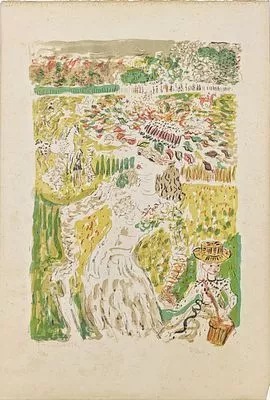 (П) Терешкович Константин Андреевич (1902–1978) - Элегантная дама и ее дочь на ипподроме. ...